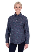 Thomas Cook Hard Slog Womens Fiora 1/2 PLKT LS Shirt - Navy [Siz:8]