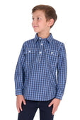 Hard Slog Kids Wyatt 1/2 Pklt LS Shirt - Blue [Siz:4]