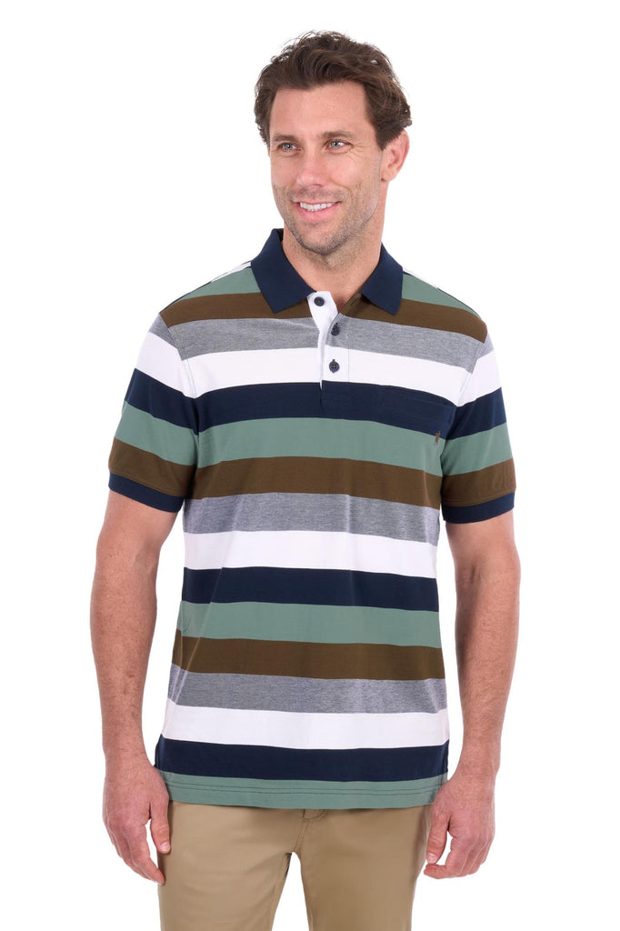 Thomas Cook Men's Wayne 1Pkt SS Polo - Tan/Sage [Siz:S]