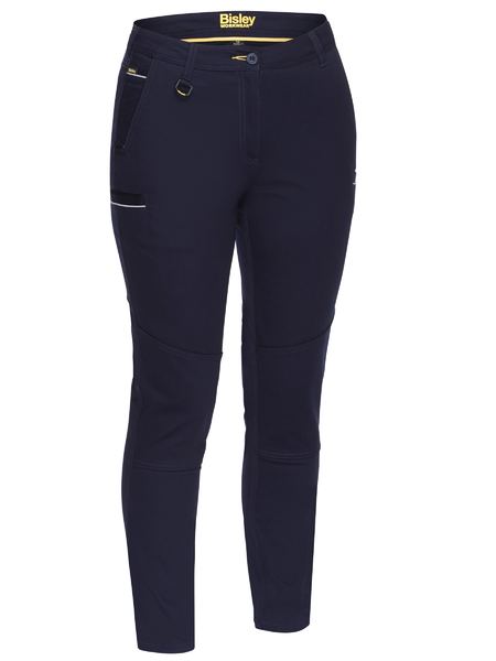 Women's Mid Rise Stretch Cotton Pants BPL6015 [Col:Navy Siz:16]