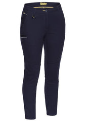 Women's Mid Rise Stretch Cotton Pants BPL6015 [Col:Navy Siz:18]
