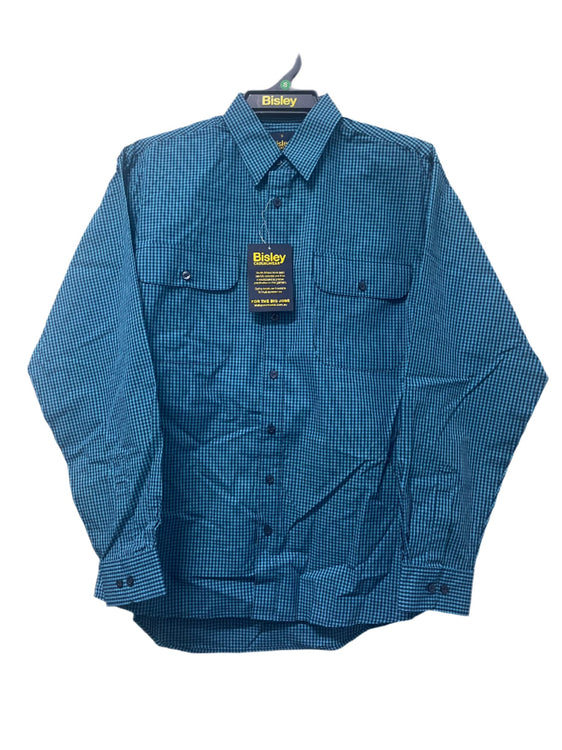 Bisley Countryman Double Pocket Shirt - Blue [Siz:S]