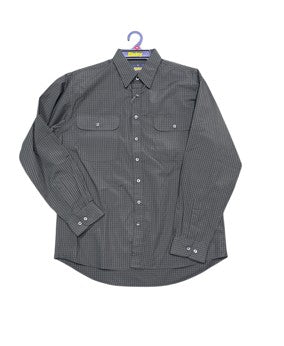 Bisley Mens Long Sleve Shirt - Check Dark Green [Siz:M]