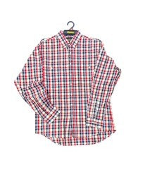 Bisley Mens Long Sleved Shirt - Check Red [Siz:M]