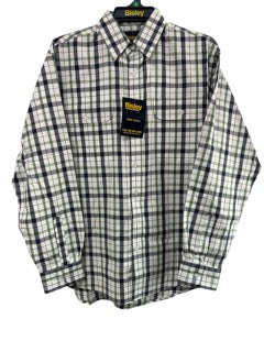 Bisley Mens Long Sleeve Cotton Shirt - Green Check [Siz:S]