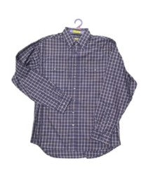 Bisley Mens Long Sleeve Shirt - Check Navy [Siz:M]