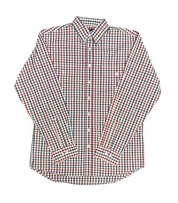 Bisley Long Sleeve Doube Pocket Check Shirt - Olive/Red/Blue/White [Siz:S]