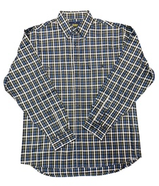 Bisley Mens Long Sleeve Shirt - Navy/Green/White [Siz:M]