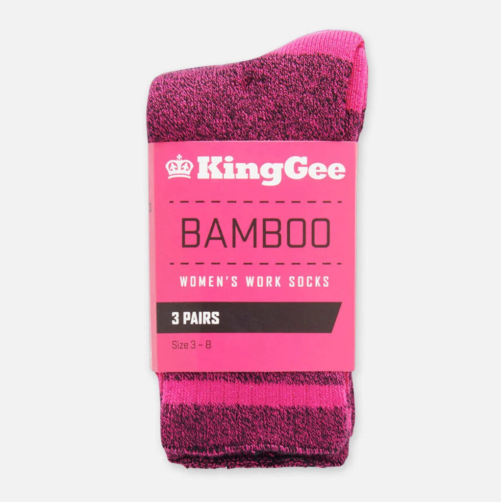 King Gee Bamboo Socks 3PK Women K49015 [Siz:3-8]