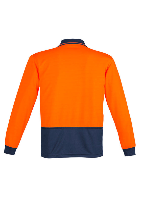 Syzmik Unisex Hi Vis Basic Long Sleeve Polo - Orange/Navy [Siz:4XL]