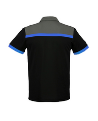 Biz Collection Mens Charger Short Sleeve Polo [Col:Black/Royal/Grey Siz:S]