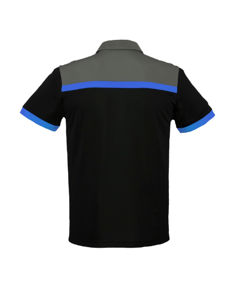 Biz Collection Mens Charger Short Sleeve Polo [Col:Black/Royal/Grey Siz:S]