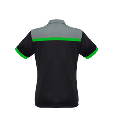 Biz Collection Womens Charger Short Sleve Polo [Col:Black/Green/Grey Siz:20]