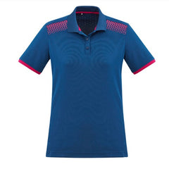 Biz Collection Ladies Galaxy SS Polo [Col:Steel Blue/Magenta Siz:22]