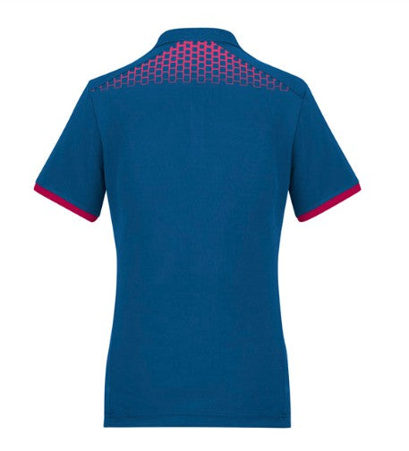 Biz Collection Ladies Galaxy SS Polo [Col:Steel Blue/Magenta Siz:22]