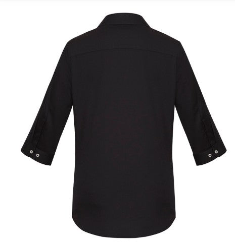 Biz Corporates Womens Charlie 3/4 Sleeve Shirt [Col:Black Siz:16]