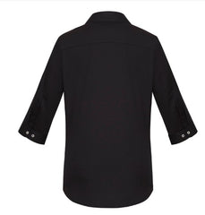 Biz Corporates Womens Charlie 3/4 Sleeve Shirt [Col:Black Siz:16]