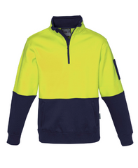 Syzmik Unisex Hi Vis Half-Zip Pullover [Col:Yellow/Navy Siz:M]