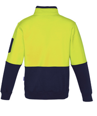 Syzmik Unisex Hi Vis Half-Zip Pullover [Col:Yellow/Navy Siz:M]