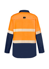 Essentials Mens HV Outdoor Segmented Tape L/S Shirt - ZW470 [Col:Orange/Navy Siz:M]