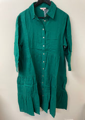 S2347102 Corfu Ladies Washer Linen Long Sleeve Dress