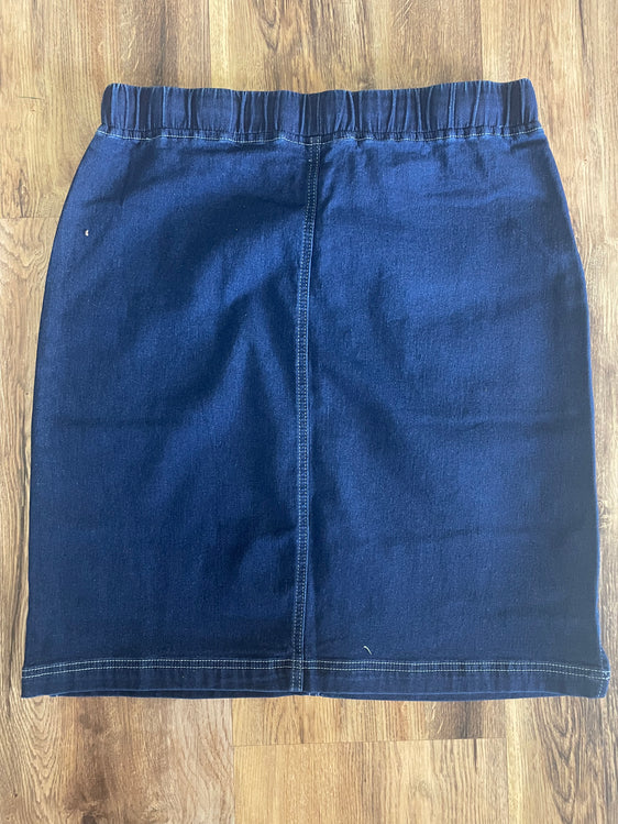 Corfu Womens Micro Knit Denim Skirt - Indigo W04B5201