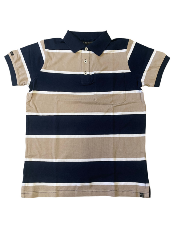 Pilbara Mens Striped Pocket Polo