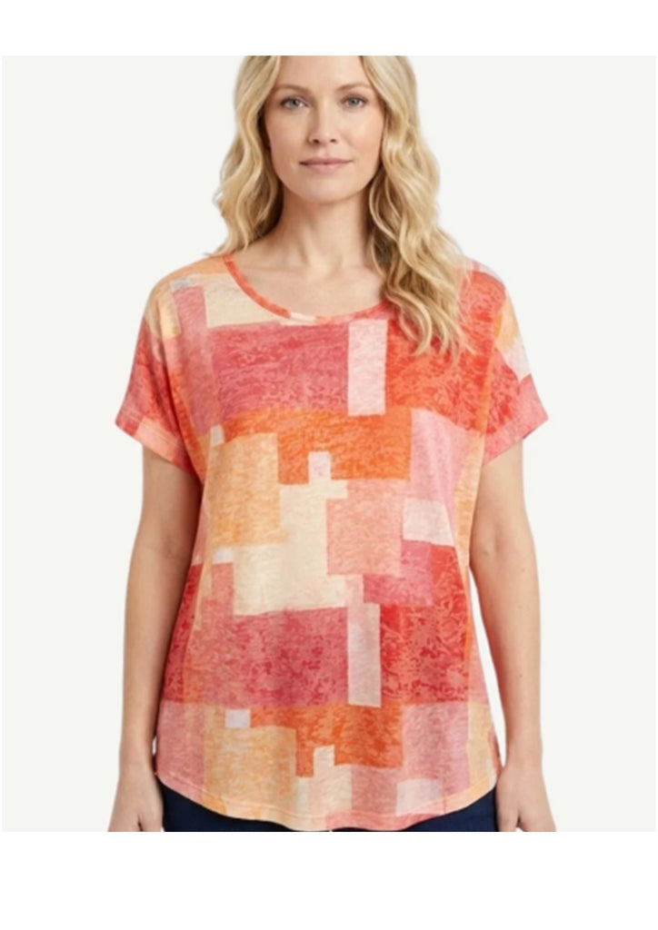 Corfu Womens Summer Burn Out Shirt - Block Party [Siz:10]