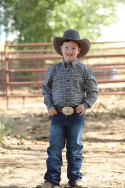 Cinch Boy's Medallion Print Button-Down Shirt