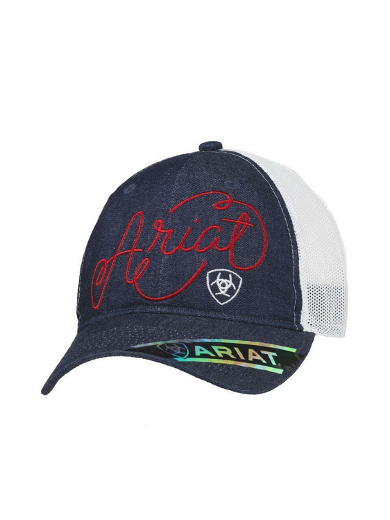 Ariat Womens Cap Cursive Logo Mesh Back Denim