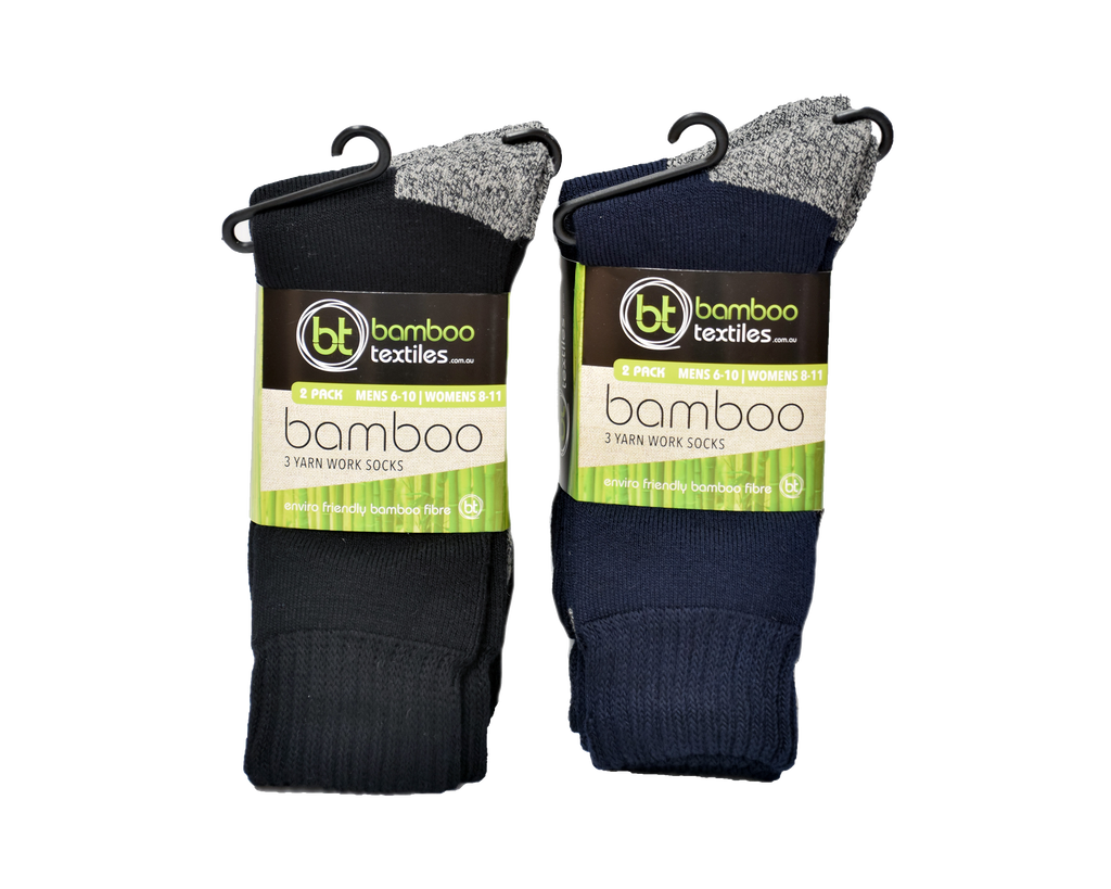 Bamboo 3-Yarn Work Socks 2-Pack