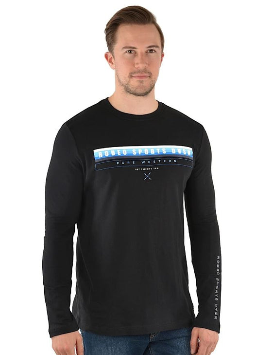 Pure Western Mens Kempton Long Sleeve Tee - Black