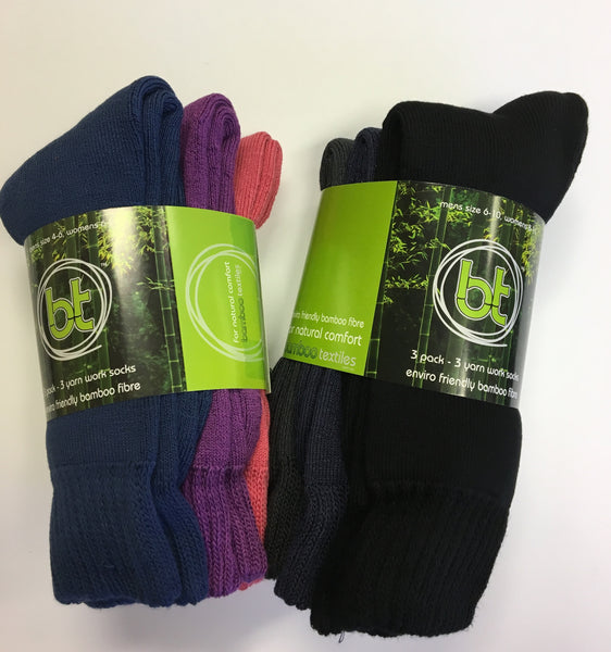Bamboo 3-Yarn Work Socks 3-Pack