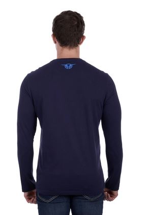 Bullzye Mens Maxwell Long Sleeve Tee - Navy