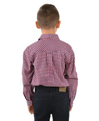Thomas Cook Boys Hume Check 2 Pocket Long Sleeve Shirt - Red/Navy