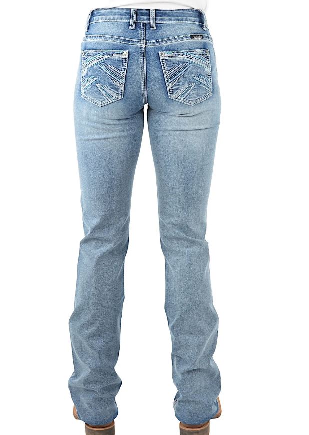 Buy Pure Western Womens Nina Hi Rise Boot Cut Jean-Moonshine - The