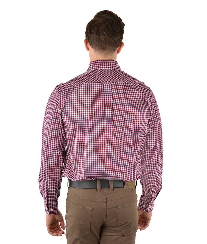 Thomas Cook Hume Check Two Pocket Long Sleeve Shirt - Red/Navy