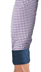Thomas Cook Burton Check Tailored Long Sleeve Shirt - Navy/Red
