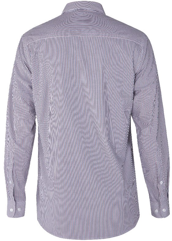 Pilbara Mens Y/D Stripe, Dual Pocket, L/S Shirt