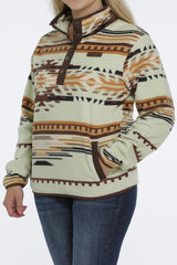 Cinch Women's Aztec Print Polar Fleece Pullover